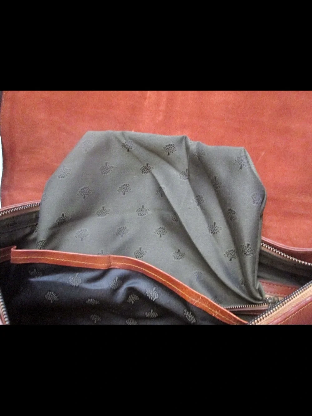 Mulberry Chestnut Leather Messenger Bag with Black Strap